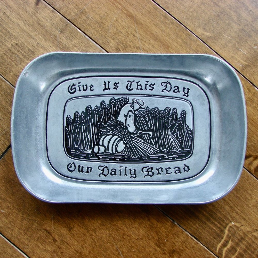 Wilton Pewter Bread Tray Platter Give Us This Day Our Daily Bread Mikasa